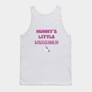 Mummy's Little Unicorn - rainbow and unicorn letters cute pink design Tank Top